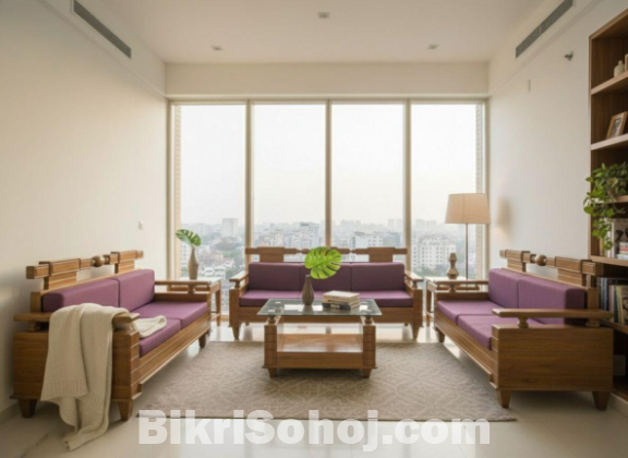 সেগুন কাঠের প্রিমিয়াম সোফা সেট ও সেন্টার টেবিল!